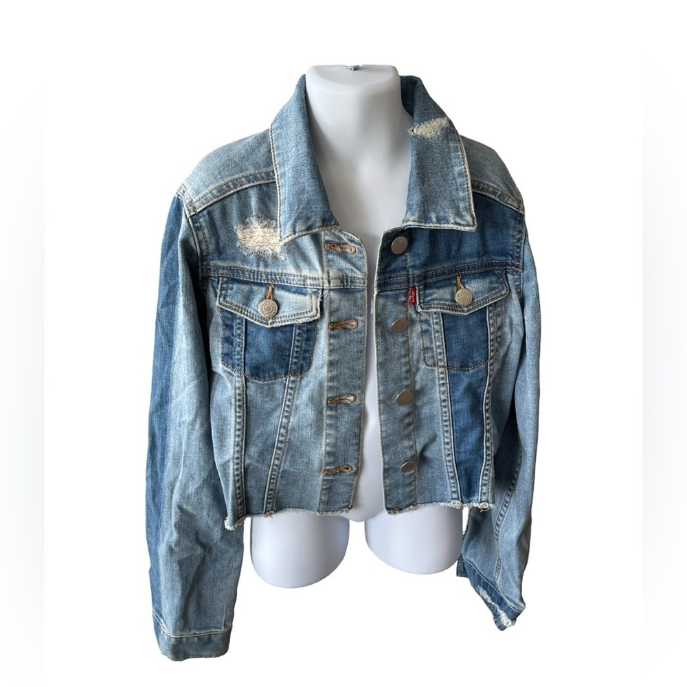Levi’s Distressed Cropped Jean Jacket Child Small (8-10 Years)